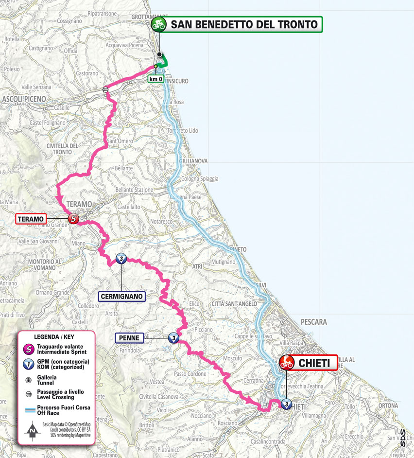 Planimetria/Map Stage 6 Giro d’Italia Women 2024